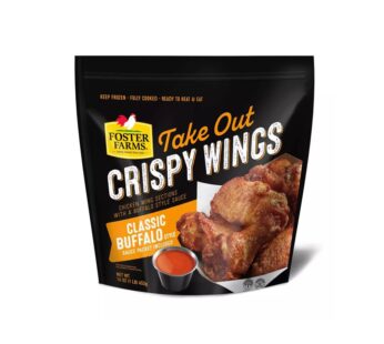 Foster Farms Take Out Crispy Wings – Classic Buffalo Style, Fully Cooked Frozen Chicken Wings with Sauce Packet, Ready to Heat & Eat, 16 oz Bag
