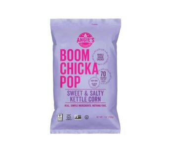 Angie’s BOOMCHICKAPOP Sweet & Salty Kettle Corn | Non-GMO Gluten-Free Popcorn Snack | 7 oz Bag – Whole Grain, 70 Calories per Cup